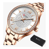 Relojes De Cuarzo Inoxidable Curren Diamond Fashion