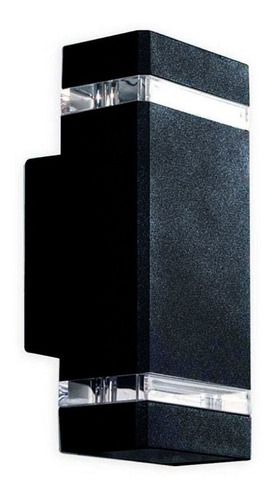 Lámpara Led Bidireccional De Pared Apta Intemperie Candil Ap50004 Color Negro Texturado 220v Por 1 Unidad