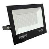 Reflector Led 100w Ip66 Exterior Color De La Carcasa Negra Color De La Luz Blanca 85-265v