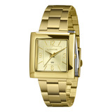 Relogio Lince Feminino Dourado Quadrado Aço Lqg4767l34 C2kx