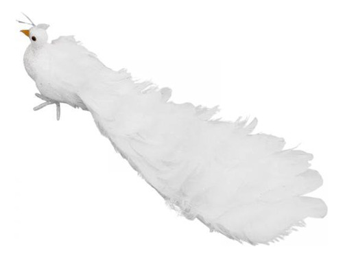 2 Pájaro De Simulación De Pavo Real Blanco, Estatua De