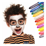 12 Crayones Pintacaritas Maquillaje Cara Cuerpo Disfraz F