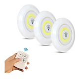 Kit 3 Lampada Luminaria Led Spot Sem Fio Com Controle Remoto