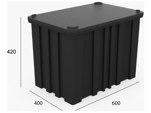 Cajón Plástico Reforzado Apilable Ideal P/almacenar Con Tapa