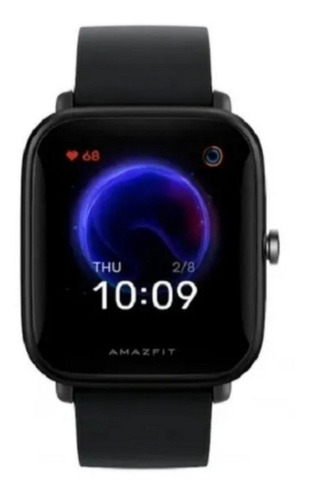 Smartwatch Amazfit Basic Bip U 1.43  Caja De  Policarbonato Black, Malla  Black De  Caucho De Silicona A2017