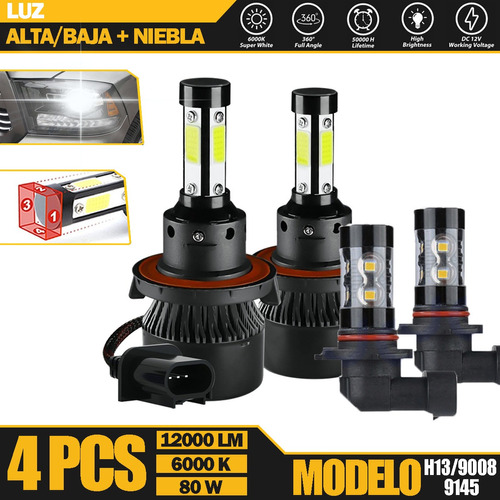 Kit Luces Led H13 9145 Luz Alta/baja/niebla Para Dodge