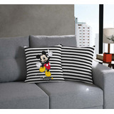 Capa De Almofada Bella Janela Personagens 45x45 Decorativa Cor Capa Mickey Black