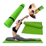 Tapete Yoga 174x61cm Ejercicio Gym Pilates Antiderrapante Color Verde Limón