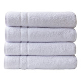 Set X 4 Toallas De Cuerpo 70x130cm 500gr Blancas Hoteleras