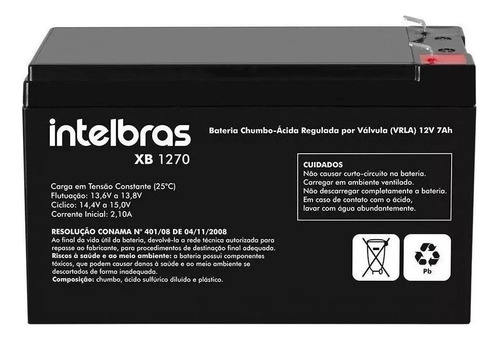 Bateria 12v 7ah Selada Intelbras Central Alarme Nobreak Nfe