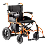 Silla De Ruedas Eléctrica Plegable De Aluminio Ligera Color Negro Con Naranja