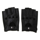 Guantes Cortos De Piel Sintética Para Hombre, Medio Dedo,