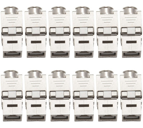 12 Unidades Rj45 Keystone Cat7 Cat6a Blindado Ftp Modu De Al