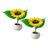 2 Luces Nocturnas Recargables Con Forma De Girasol, Decoraci