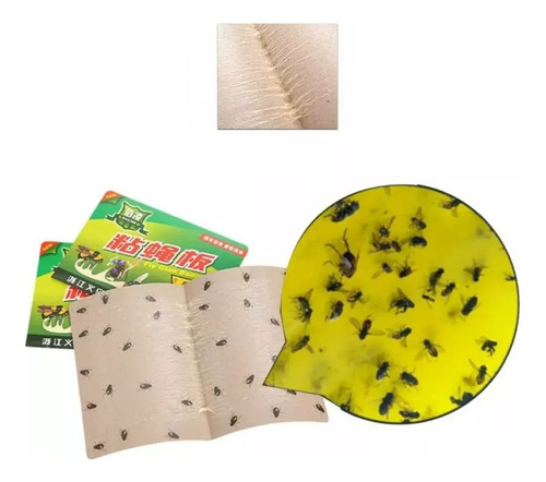 Set X24 Trampa Placa Adhesiva Atrapa Insecto Mosca Cucaracha