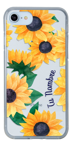 Funda Para iPhone Para Mujer Girasoles Con Tu Nombres