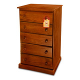 Cajonera Alta Chiffonier 5 Cajones Pino Color Marrón