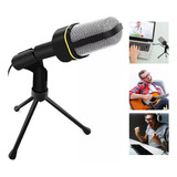 Microfone Condensador Mesa Tripé Podcast Live Estúdio