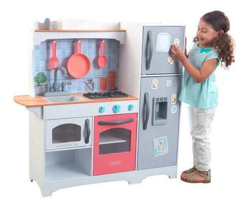 Cocinita Infantil Kidkraft De Lujo Cocina Madera Niña Juegos