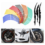 18 Tiras Reflejante Sticker Rines De Motocicleta Y Bicicleta