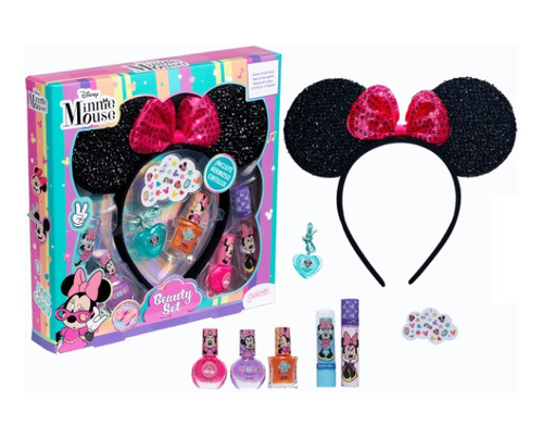 Set Maquillaje Para Niñas Minnie Mouse Con Cintillo