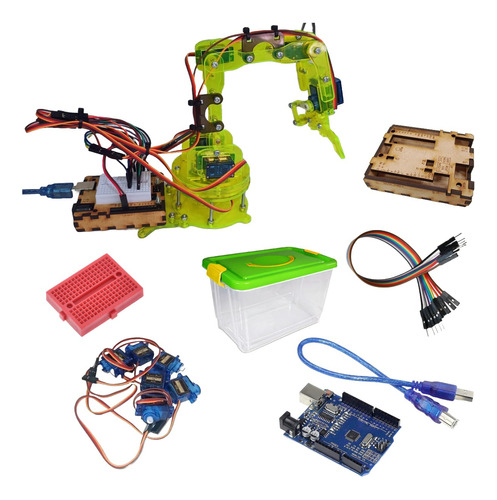 Brazo Robotico Kimo Kit Control Pc + Arduino - Edición Verde