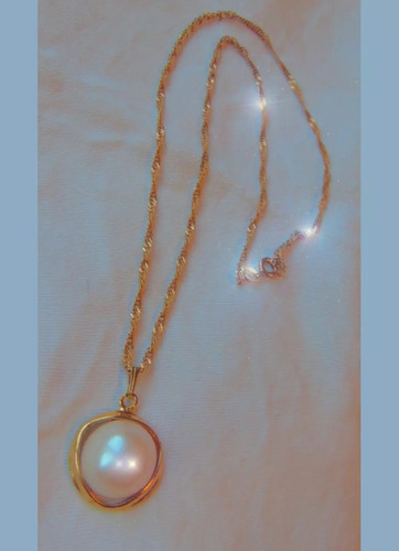 Juego Vintage De Collar Oro 18 K Y Aros Clip Perlas 
