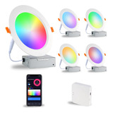 Smart Wifi Led Empotrado De 6 Pulgadas, Cambio De Color Rgbc