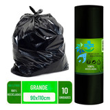 Bolsas Basura Aseo 90x110 10 Und Grande 100% Reciclada 150l