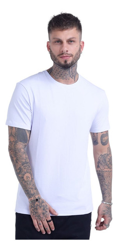 Camiseta Masculina Camiseta Básica Algodão Malha Peruana