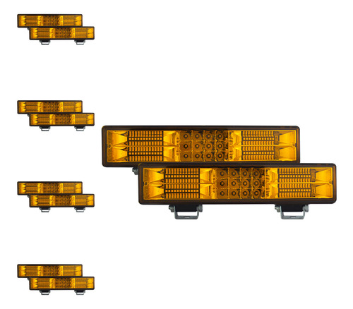 10 Faros 60 Leds Mica Y Luz Ámbar C/estrobo Tunelight 239w