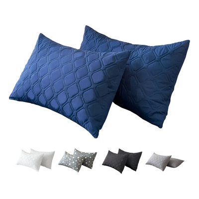 Mrustc® 2pcs Funda De Almohadas Impermeable Protector Estándar Color Azul Lisa Liso