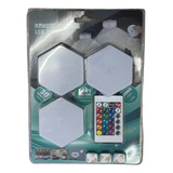 Kit 3 Luces Led Modular Hexagonal Rgb Cuantica Táctil Oferta