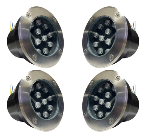 4 Balizador Spot Led Chão Jardim 12w Embutir Blindado Bivolt