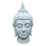 Escultura De Busto De Cabeça Buda Hindu Gesso Crú