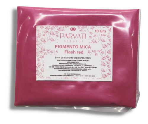 Pigmento Natural Mica Grado Cosmetico Flash Red 30grs