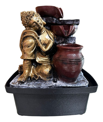 Fuente De Agua  Feng Shui Buda Oro 25 Cm Alto. Mediana