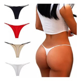 Pack De 4 Tangas Sexy De Cintura Baja Para Mujer