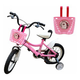 Infantil Niños Bicicleta Cesta Color Pink