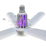 Lampada Mata Mosquito 4 Abas Led Luminária Repelente Forte
