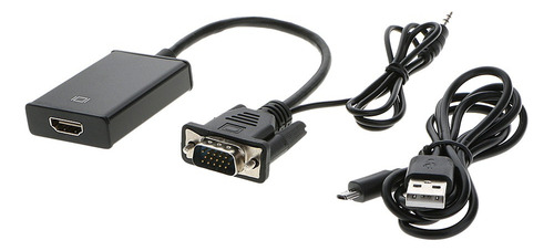 Cable Vga A 1080p Hd + Adaptador Convertidor Cable De Audio