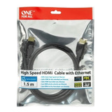 Cable Hdmi Redondo De 1.5 Metros Ofa En Negro