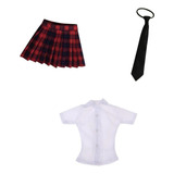 Sets De Camisa Blanca Y Minifalda A Cuadros Y Corbata Traje