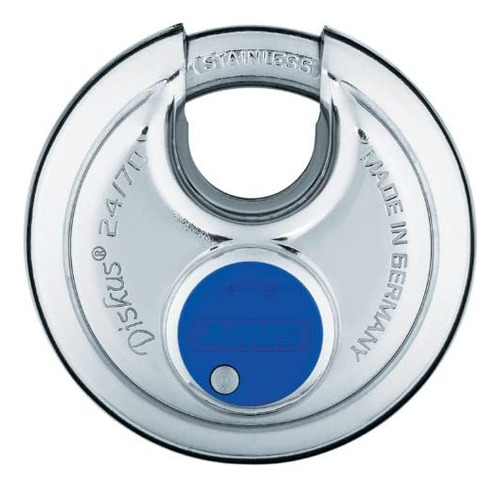 Abus 24/70 Diskus - Candado De Acero Inoxidable Con Llave Ig