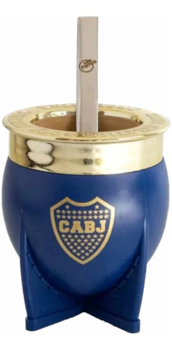 Mate Pampa Boca Juniors + Bombilla Licencia Oficial Cabj
