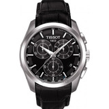 Reloj Tissot Couturier T0356171605100 Con Bisel De Piel Negro, Color Plateado