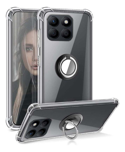 Funda Para Honor X8b Transparente Adsorbente Anillo