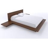 Juego Alcoba Cama Queen 160 Cm Madera Maciza Pino Canadiense