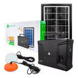 Kit Bateria Portátil Painel Solar 2 Lâmpadas Led 2usb Cor Pr