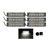 Faro 6 Led Horizontal Con Estrobo (6 Pzas.) + Switch Regalo